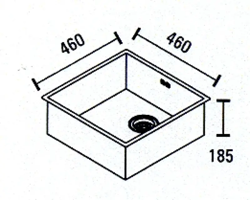 ABK Bingara quadratische Edelstahlspüle 46x46cm flächenbündig, unter- und oberflächenmontiert BIN46FVI