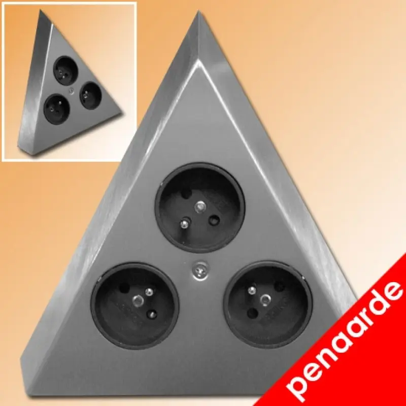 Bloc THEBO 3 compartiments ST3007/CF avec mise à la terre type E, en inox