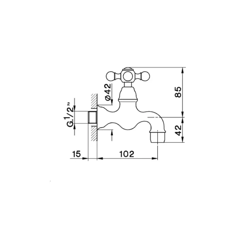 Cisal Arcana Ceramic  Kaltwasserhahn für die Wand, Chrom AC00152021