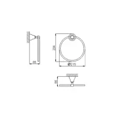 Huber Croisette Anneau Porte-Serviettes Classique Chrome 4018.01H.CR
