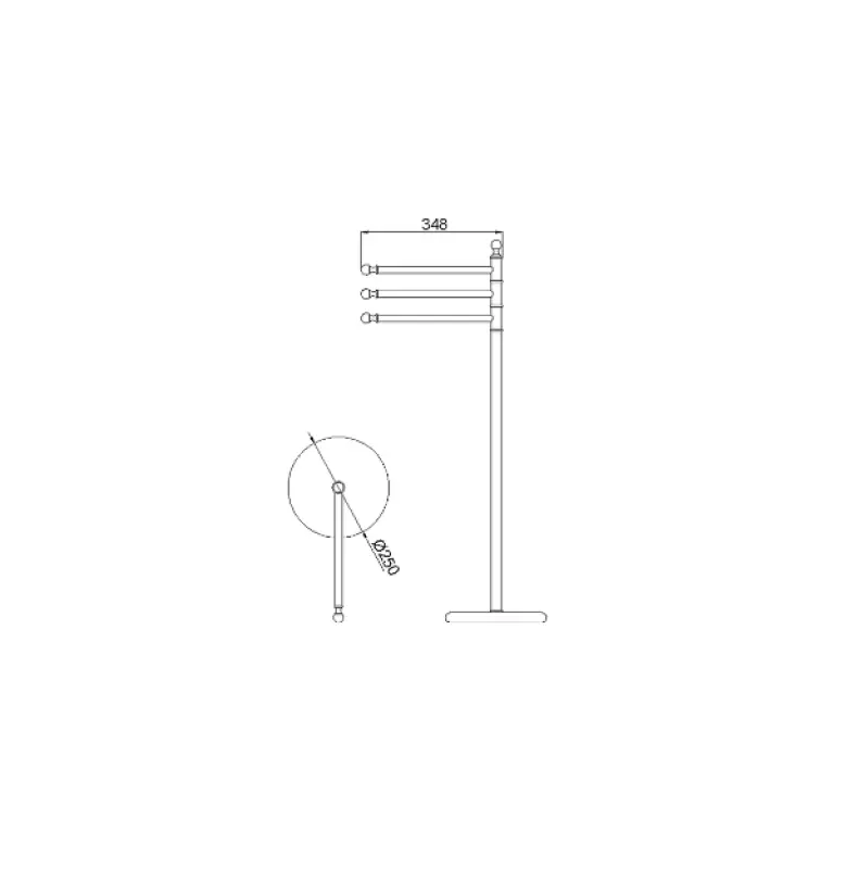 Huber Croisette Porte serviette classique Modèle debout Chromé 4042.01H.CR