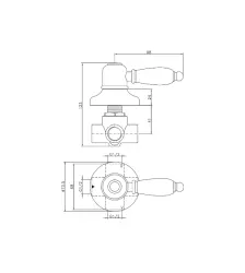 Huber Croisette robinet inverseur Doré 653.CS01H.AG