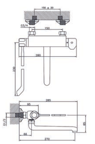 Huber Clinic thermostatic kitchen faucet chrome 571.08LCH.CR