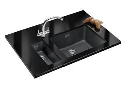 Franke Sirius 2 S2D 110.50 évier en plastique noir 50x41cm sous-structure 125.0252.223