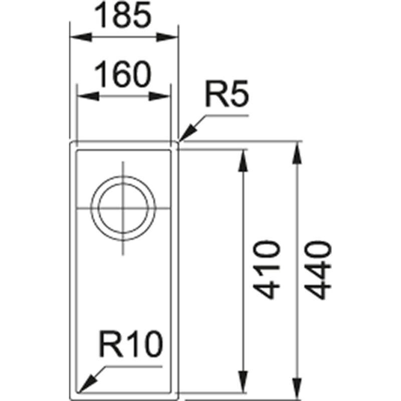 Franke Sirius 2 S2D 110.16 Kunststoff kleine weiße Spüle 16x41cm Unterbau 125.0252.233