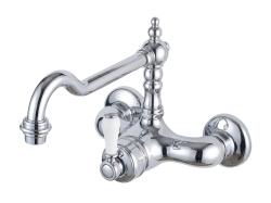 Robinet de cuisine nostalgique Robinet mural Hermitage R Chrome 10.9021