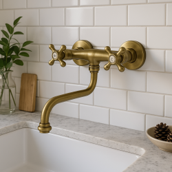 PB Robinet de cuisine nostalgique Robinet mural Classic C Bronze 10.2722