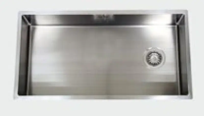 ABK Bingara Extra große Edelstahlspüle 80x40cm mit asymmetrischem Abfluss Unterbau, Aufliegend und flächenbündig BIN80LFVI