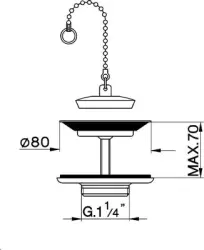 Cisal bouchon de lavabo avec chaîne de bonde en bronze ZA00160027