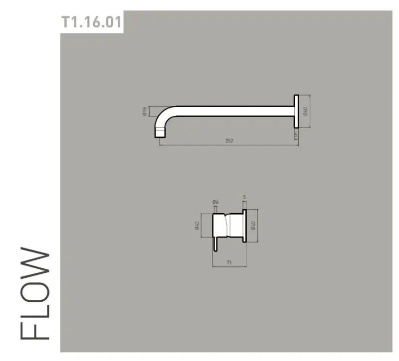 Waterevolution Flow Einbau-Waschtischarmatur Chrom mit Auslauf 25 cm T116B01-25