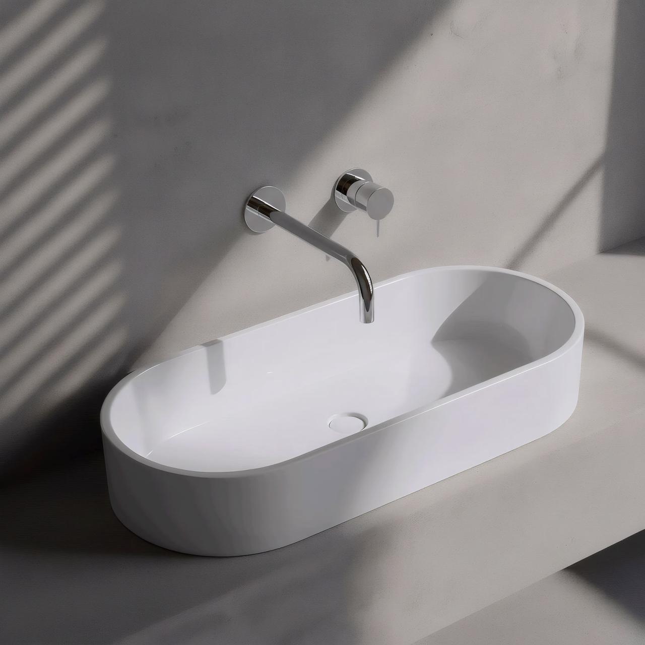 Waterevolution Flow mitigeur lavabo encastrable chromé avec bec 25cm T116B01-25