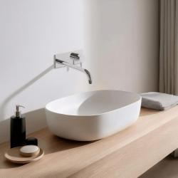 Waterevolution Flow Mitigeur lavabo encastré avec plaque chromée et bec 25cm T1161B01-25