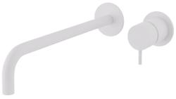 Waterevolution Flow mitigeur lavabo encastrable blanc mat avec bec 25cm T116BBR-25