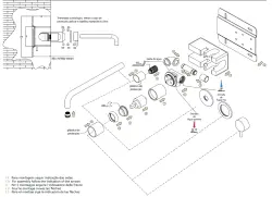 Waterevolution Flow Mitigeur lavabo encastré avec plaque Blanc mat avec bec 25cm T1161BBR-25