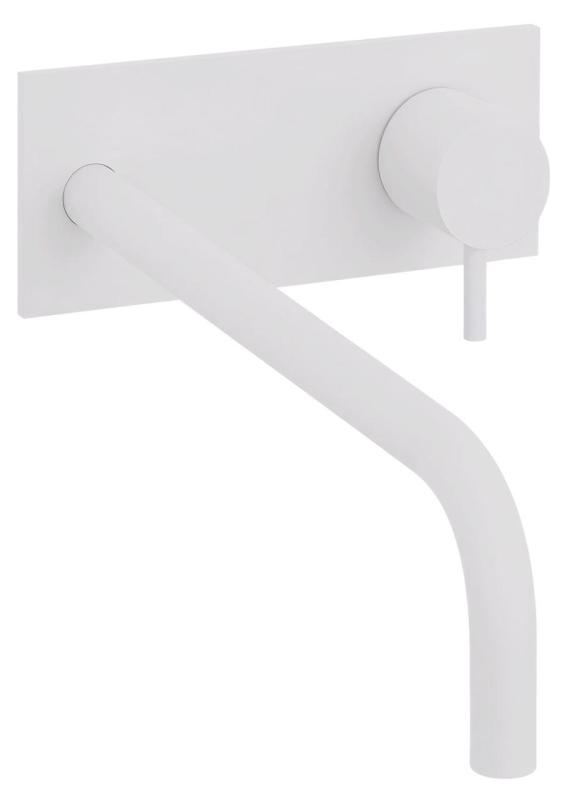 Waterevolution Flow Unterputz-Waschtischbatterie mit Abdeckplatte Weiß matt, Auslauf 25cm T1161BBR-25