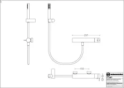 Waterevolution Flow mitigeur thermostatique de douche avec accessoires blancs T140TBR