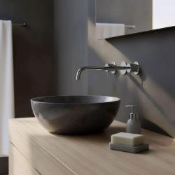 Waterevolution Flow Robinet de lavabo encastrable 3 trous chromé avec bec 25cm 1208511212