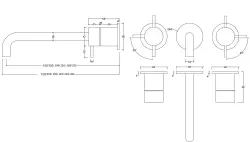 Waterevolution Flow Mélangeur lavabo 3 trous blanc mat avec bec 25 T1163FBR-25