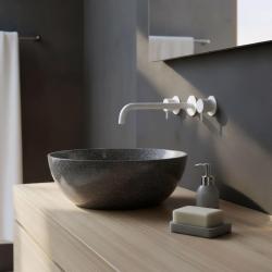 Waterevolution Flow Mélangeur lavabo 3 trous blanc mat avec bec 25 T1163FBR-25