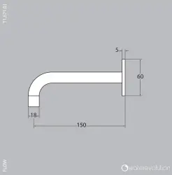 Waterevolution Flow Bec de baignoire Noir mat 15cm T1671-15PR