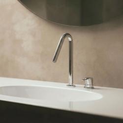 Waterevolution Flow robinet de lavabo 2 trous chromé avec petit bec V 120mm T1121V01