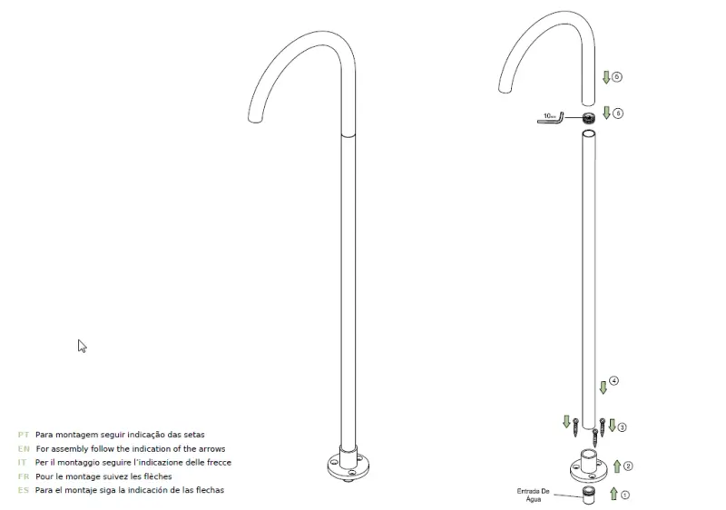 Waterevolution Flow freistehende Waschtischarmatur Auslauf matt weiß T1677BR