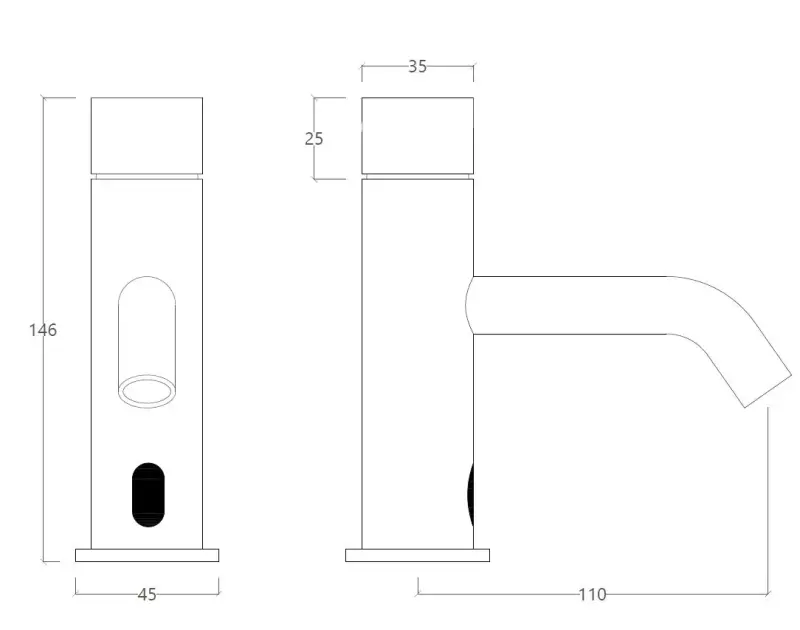 Waterevolution Flow elektronische Waschtischarmatur, Infrarot batteriebetrieben, Mattweiß T110EBBR