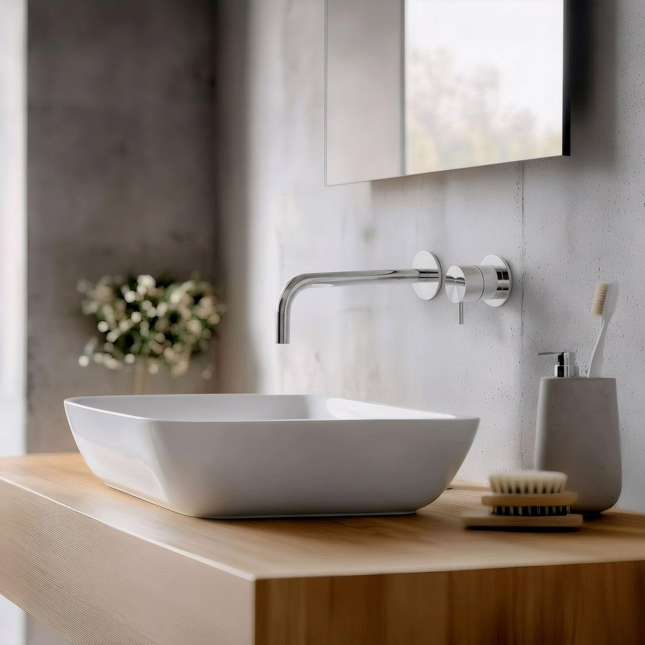 Waterevolution Flow mitigeur lavabo encastrable bec chromé 21cm T116B01-21