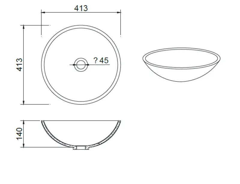 Solid-S Pure Lavabo à poser, vasque ronde, noir mat, L41 x H14 cm, sans trop-plein, avec bouchon en solid surface 1208775662