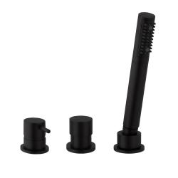 Waterevolution Flow Mitigeur de bain 3 trous pour montage sur le bord de la baignoire Noir mat T138SBPR
