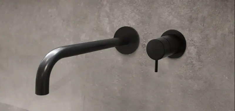 Waterevolution Flow Einbau-Waschtischarmatur matt schwarz mit Auslauf 15 cm T116BPR-15