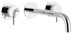 Robinet de lavabo encastré à 3 trous Waterrevolution Flow, chrome, avec bec de 15 cm T1163F01-15