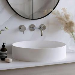 Robinet de lavabo encastré à 3 trous Waterrevolution Flow, chrome, avec bec de 15 cm T1163F01-15