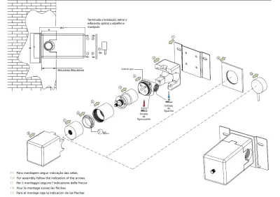 Waterevolution Flow mitigeur thermostatique de douche encastré avec rosace ronde blanc mat T142TBBR