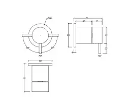Waterevolution Flow Inverseur encastrable 2 voies rosace ronde Chromé T1482S01