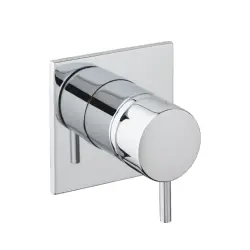 Waterevolution Flow inverseur encastré 3 voies rosace ronde Noir mat T1483SPR