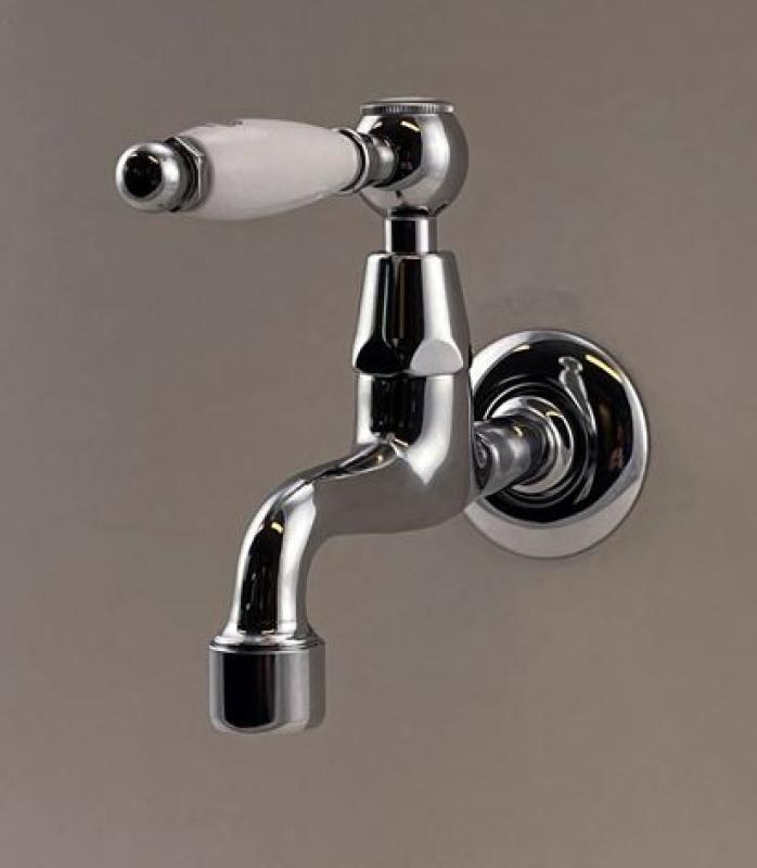 PB Classic Wand-Kaltwasserarmatur mit weißem Griff Chrom 1208853472