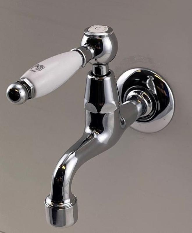 PB Classic Wand-Kaltwasserarmatur mit weißem Griff Chrom 1208853472