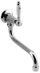 PB Classic Robinet mural de lavabo avec levier blanc eau froide et long bec Chromé 1208853612