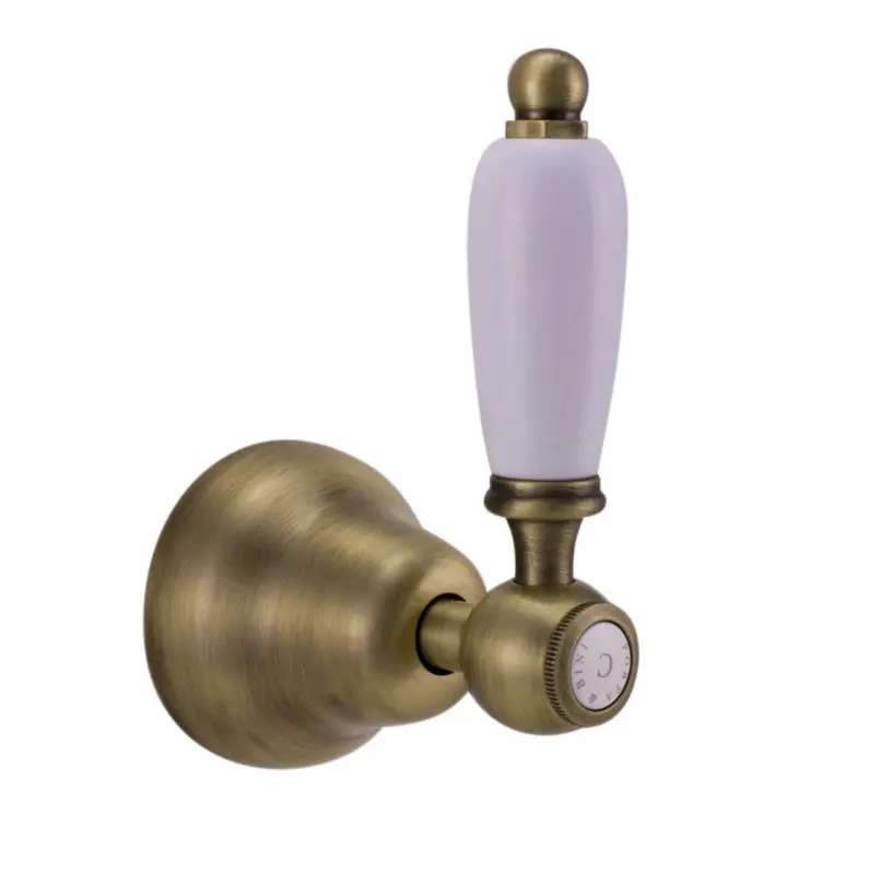 PB Classic Unterputz  Absperrhahn mit weißem Griff Bronze 1208854662