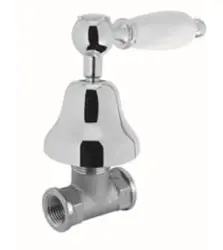 PB Classic Robinet d'arrêt encastré avec manette blanche Acier inoxydable 1208854672