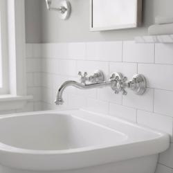 PB robinet mural encastré classique avec poignées étoile, bec de 25 cm, Chrome 1208855112