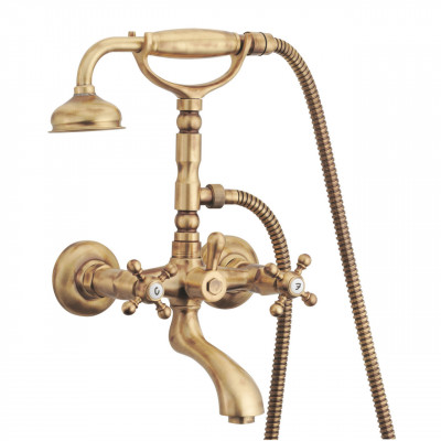PB robinet classique apparent pour baignoire avec boutons à molette Bronze, douchette à main incluse 1208855162