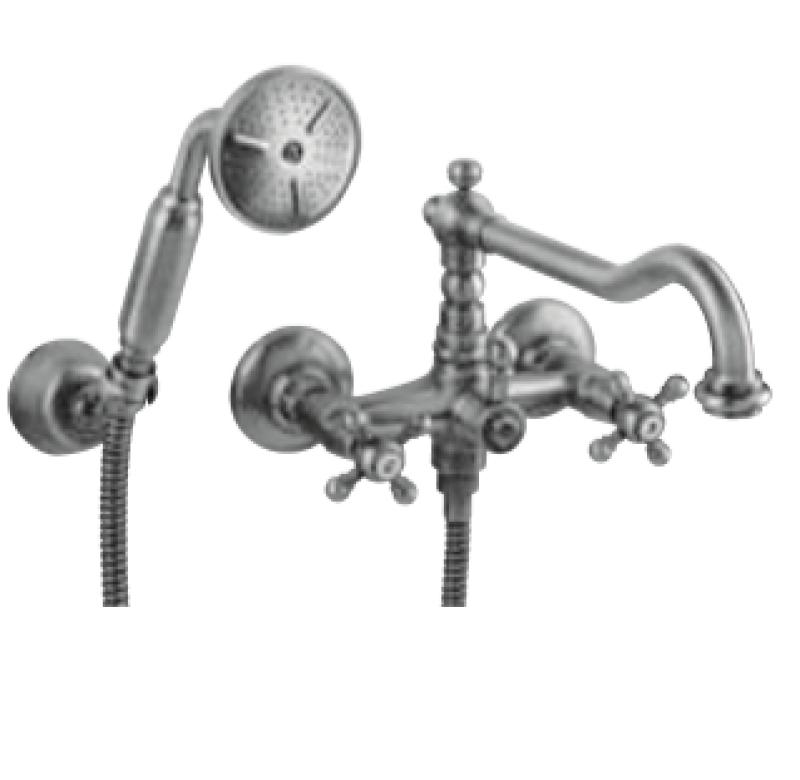 PB Classic Aufputz-Wannenbatterie mit Sterngriffen inklusive Handbrause, Bronze 1208855252