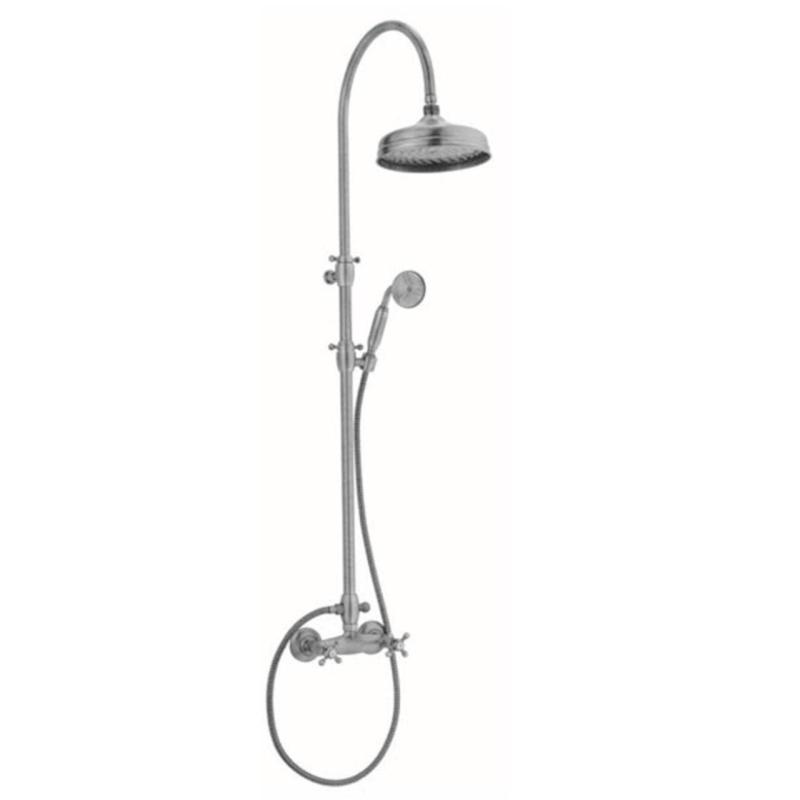 PB Classic Duschset Aufputz mit Regendusche Teleskop-Duschsäule Sterngriffe Bronze 1208855902