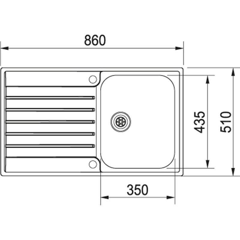 Franke Argos AGX 211-86 Edelstahl-Spülbecken mit Abtropffläche 860x510 Flachbau 127.0380.403