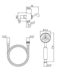 PB Classic Douchette avec crochet de suspension Bronze 1208899012