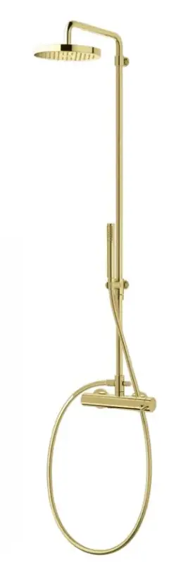 Waterevolution Flow Duschkombination mit Thermostat und Regendusche Gebürstetes Messing T141TBB