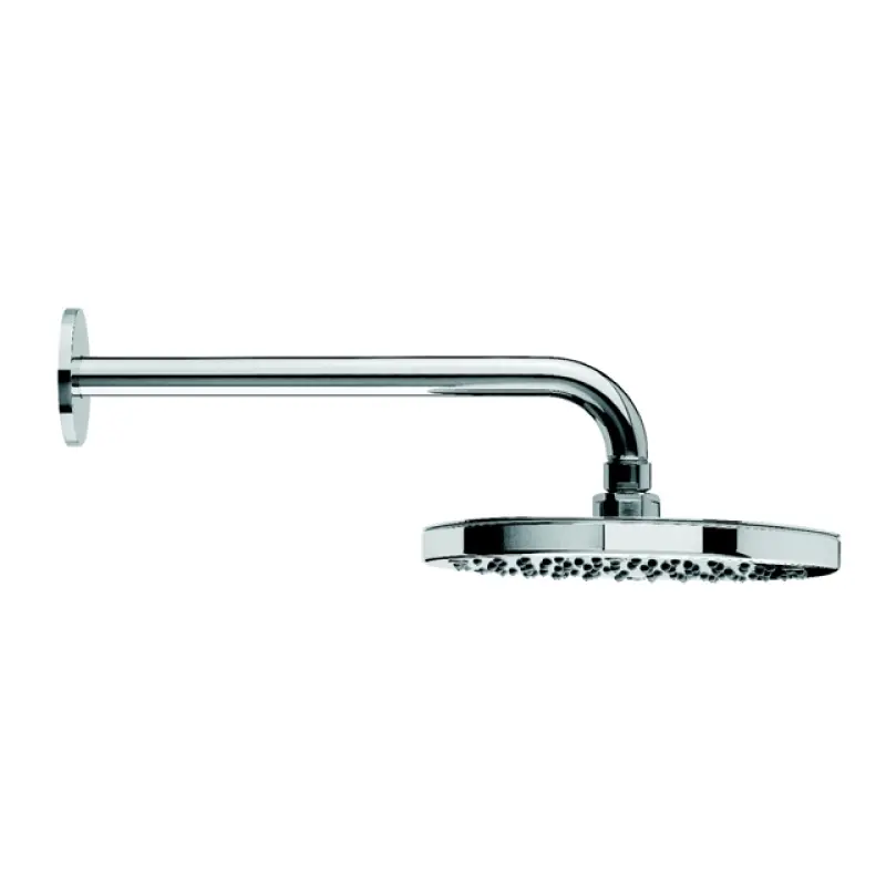 Waterevolution Flow Kopfbrause 200mm mit Wandanschluss gebürstetes Messing T1641LE