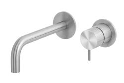 Robinet de lavabo encastré Watervolution Flow entièrement en acier inoxydable T116BIEV2 avec bec de 15 cm